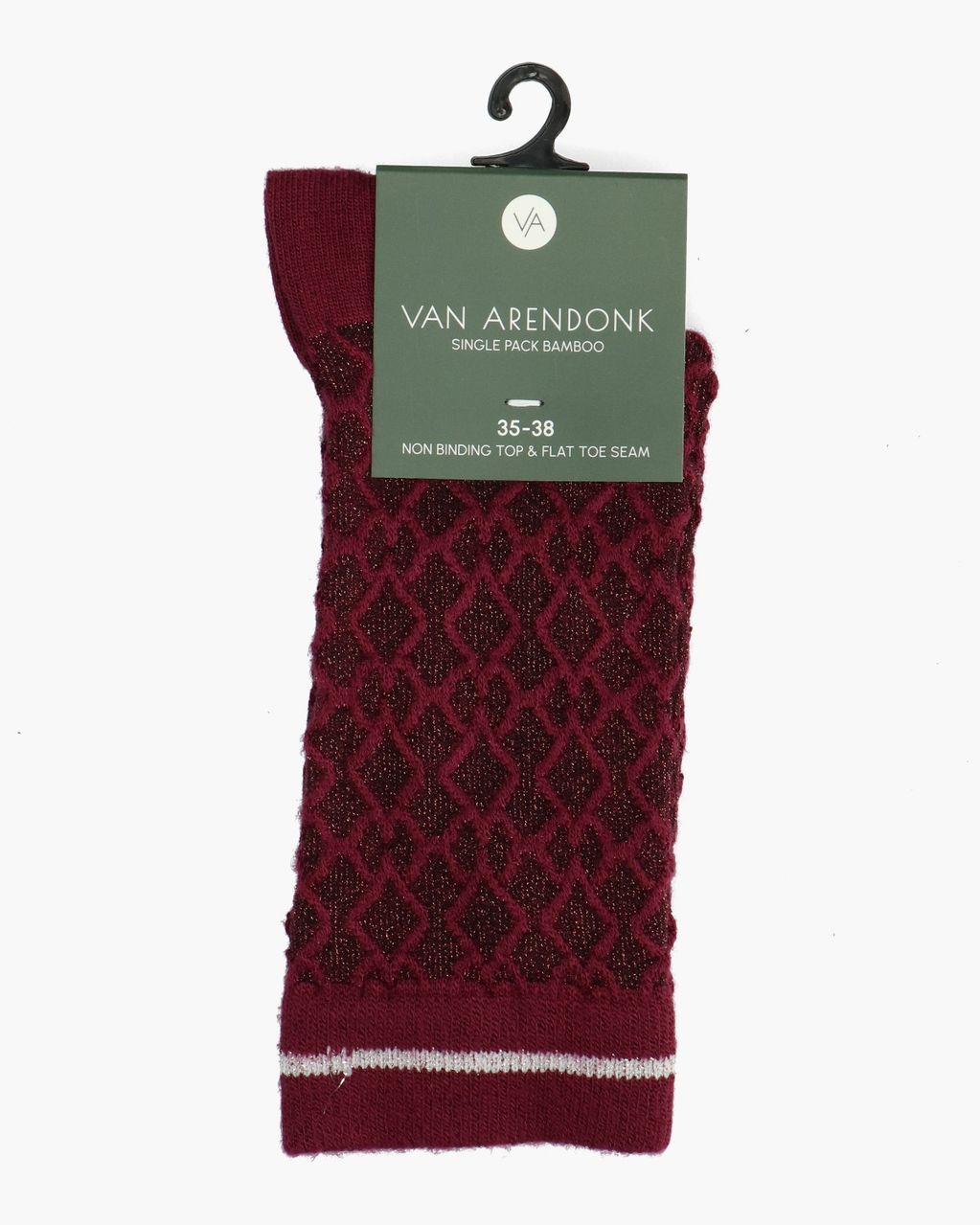 Van Arendonk Logo Socks Bordeauxrood Damessokken