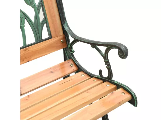 Banc de jardin 116 cm bois de sapin massif et acier