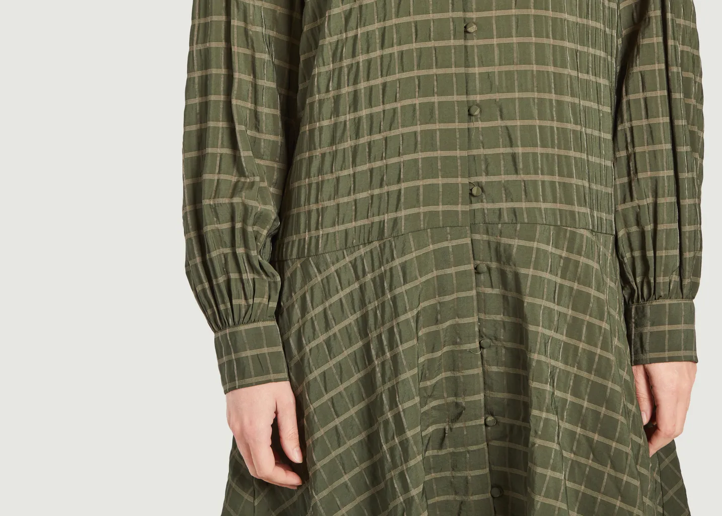 Robe courte manches longues à carreaux Jetta Samsoe Samsoe