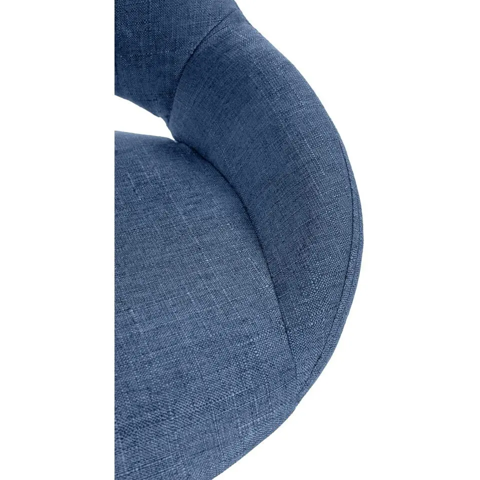 CLP Barkruk Milet zwart Frame - Stof - blauw