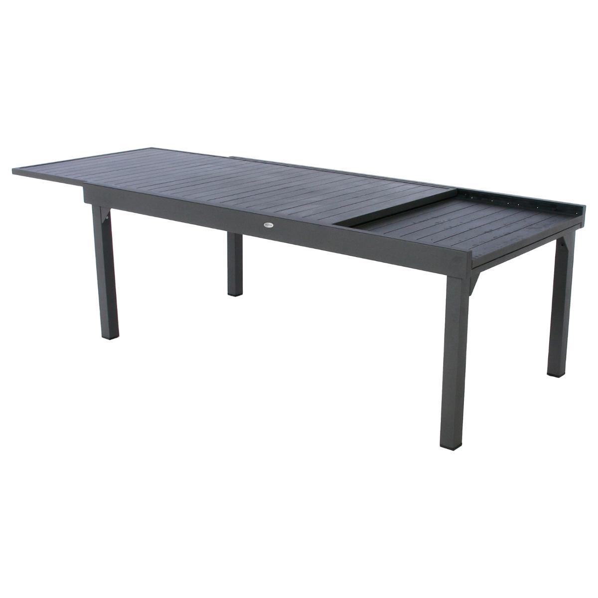 TABLE PIAZZA EXTENSIBLE ALUMINIUM GRAPHITE 12 PLACES