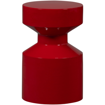 WOOOD bijzettafel Ferry rood metaal ø 30cm