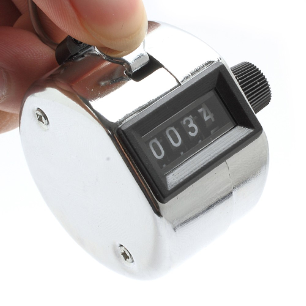 Metall Einhand Schritt Zähler Counter Klicker für Sport / Schule / Veranstaltungen - Silber