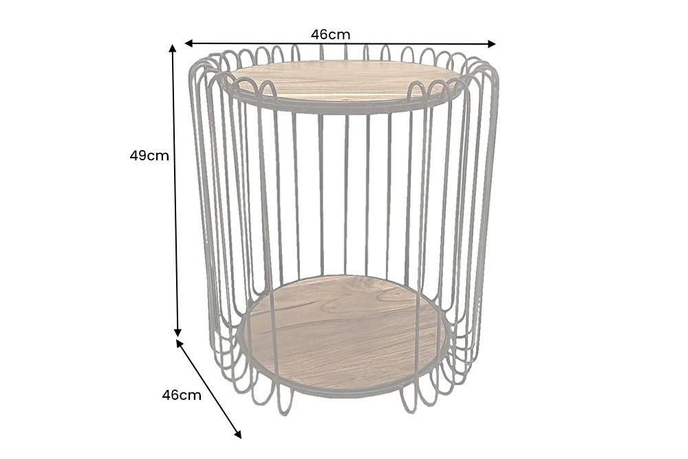 Industrial Beistelltisch TRUE ELEMENTS 50cm natur Akazie Massivholz