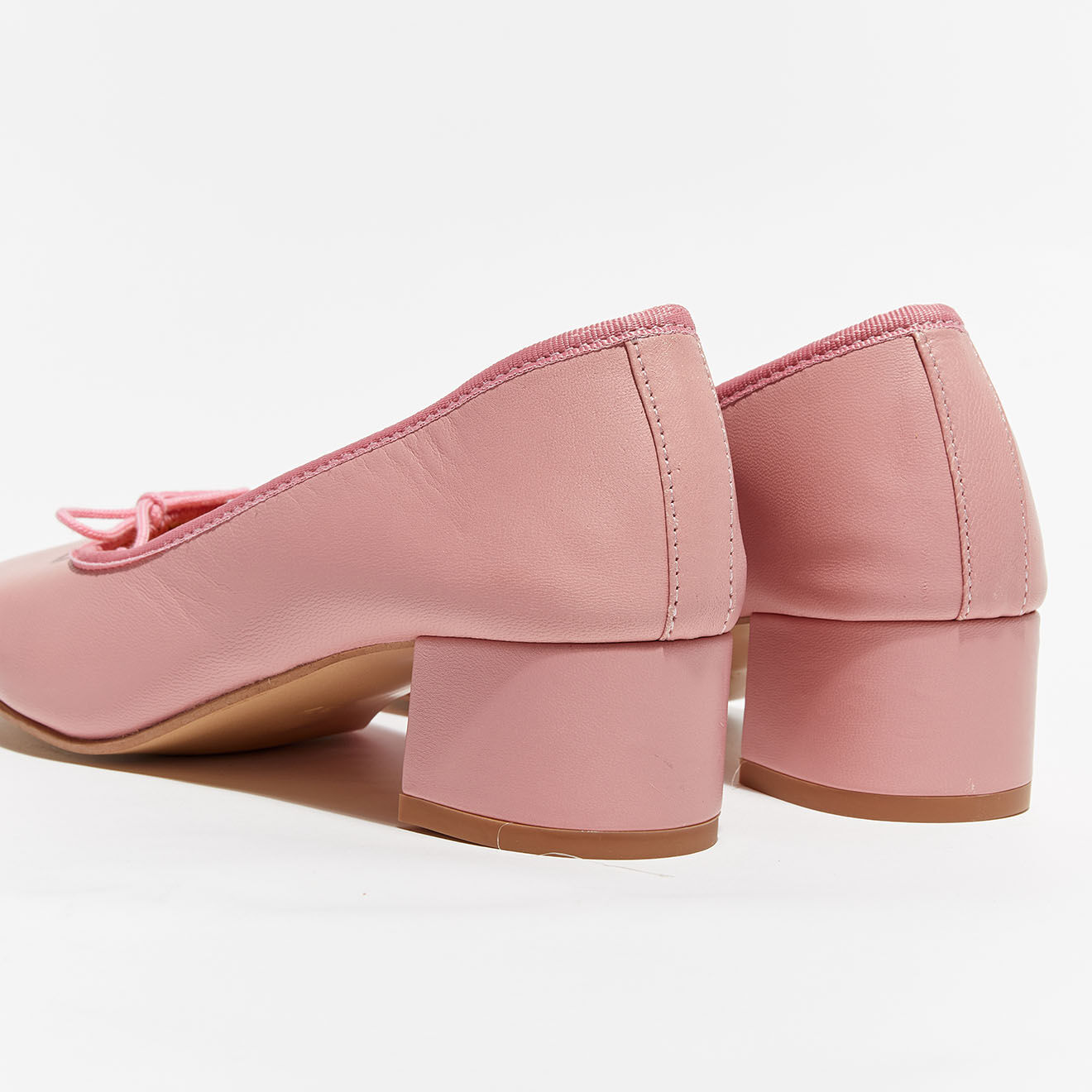 Quartier Latin Ballerines en Cuir Albane roses - Talon 4 cm