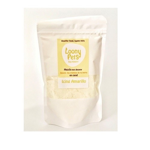 Glacê amarelo natural Loonypets para decorar doces