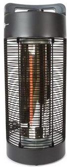 Perel - Mobiele Terrasverwarmer - Zwart - Metaal - 1200 W - Plensdicht