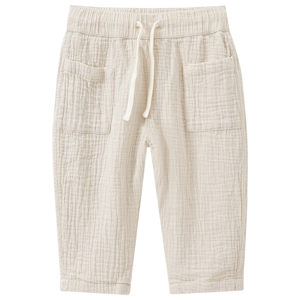 Topomini Pure Collection Baby Musselin-Hose mit Elastikbund hellbeige