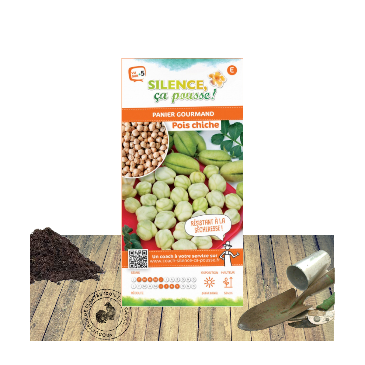 Graines de pois chiche/cicer arietinum[-]sachet de 80 gr.