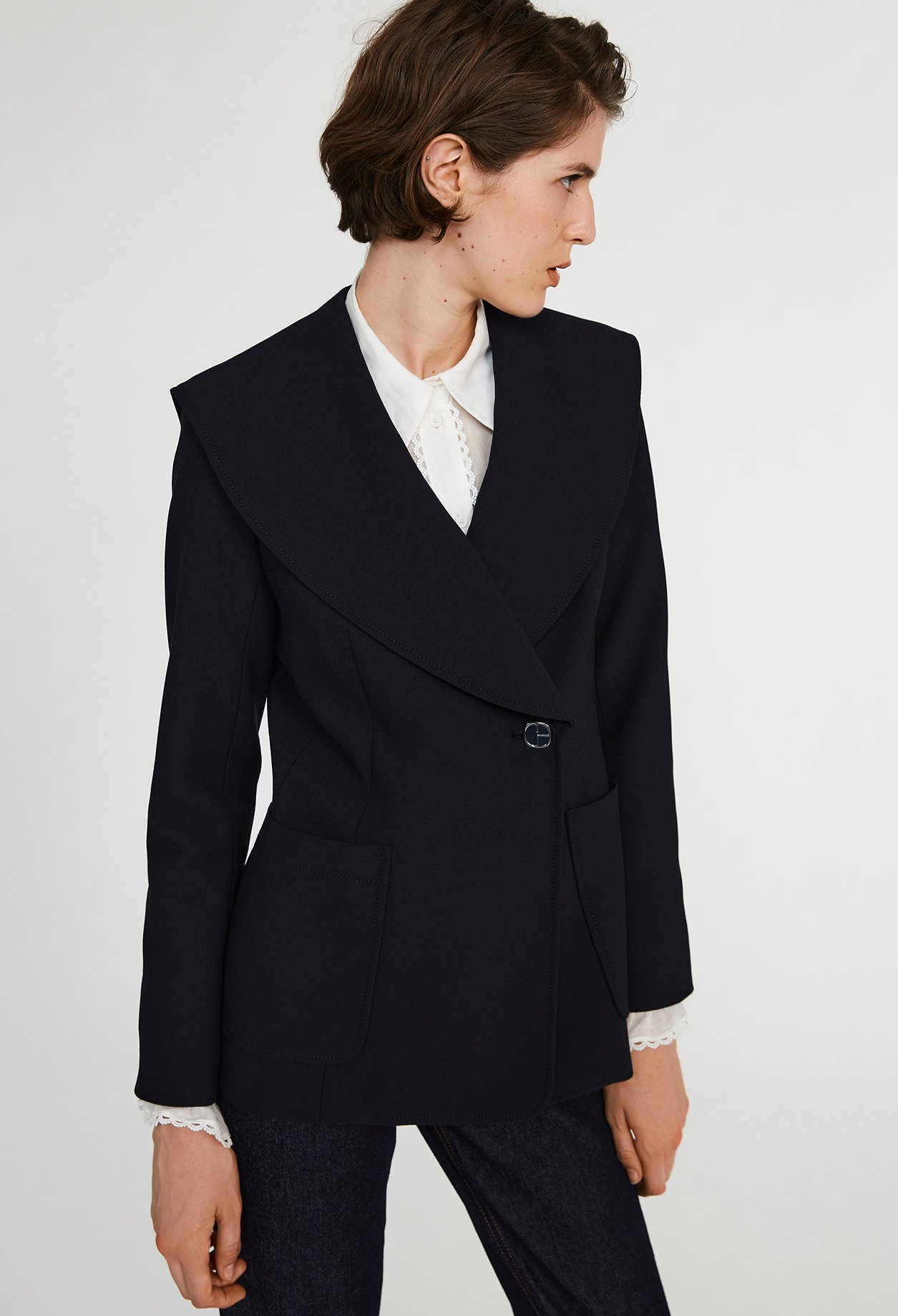 Veste &agrave; col marin