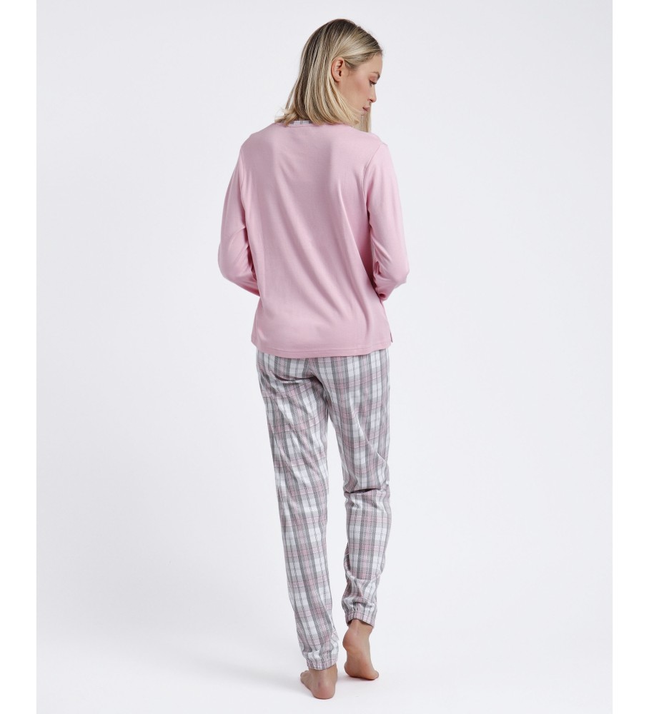 Pijama Admas Rosa Claro Paradise de Manga Comprida com Carcela