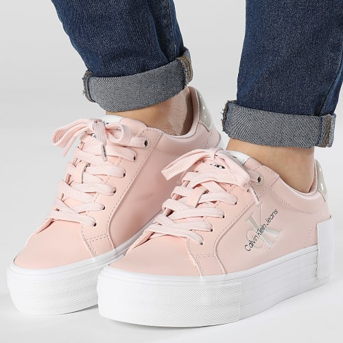 Baskets Femme Bold Vulcan Flatform Low Lace Leather 1294 Peach Blush Eggshell