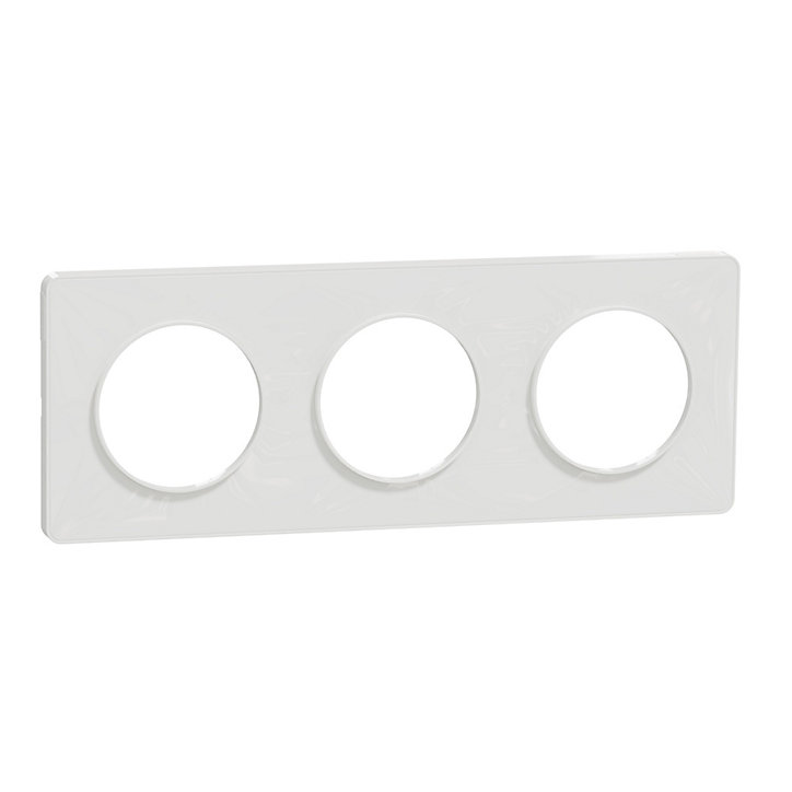 Plaque de finition triple Schneider Electric Odace Touch blanc