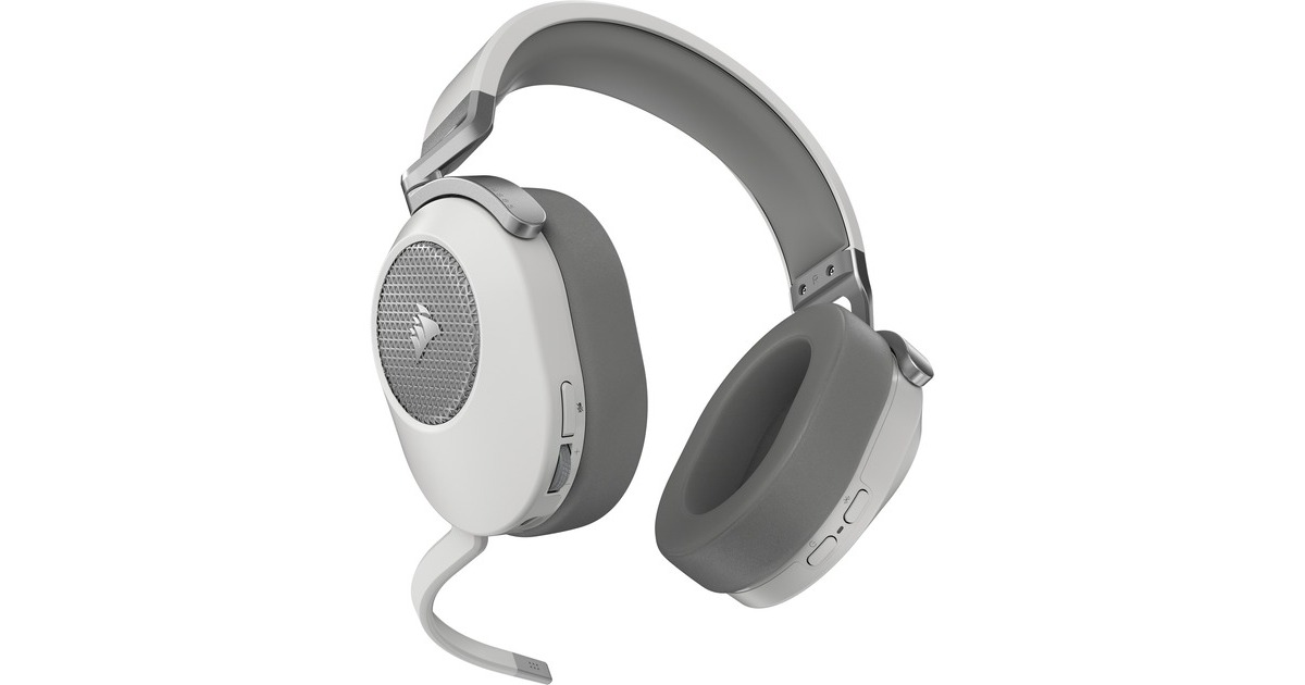 CorsairHS65 WIRELESS over-ear gaming headset  (Wit, Bluetooth 5.2, 2,4 GHz USB, Pc, PlayStation 5)