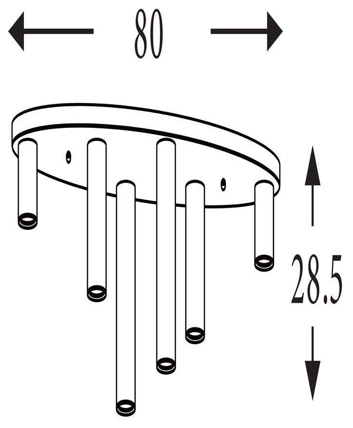 Plafondlamp Tubes B80 x D30 cm