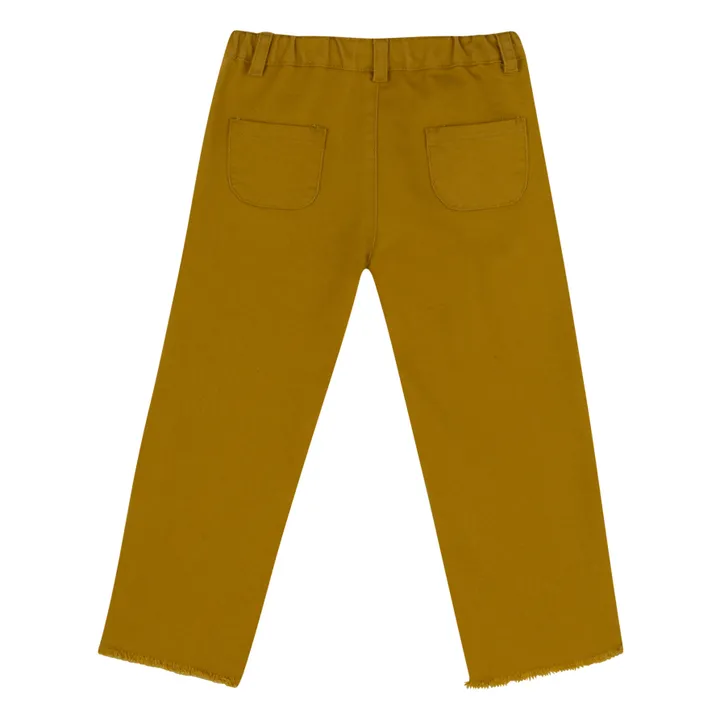 Babe & Tess Jean Brodé Fleurs Talita | Jaune moutarde