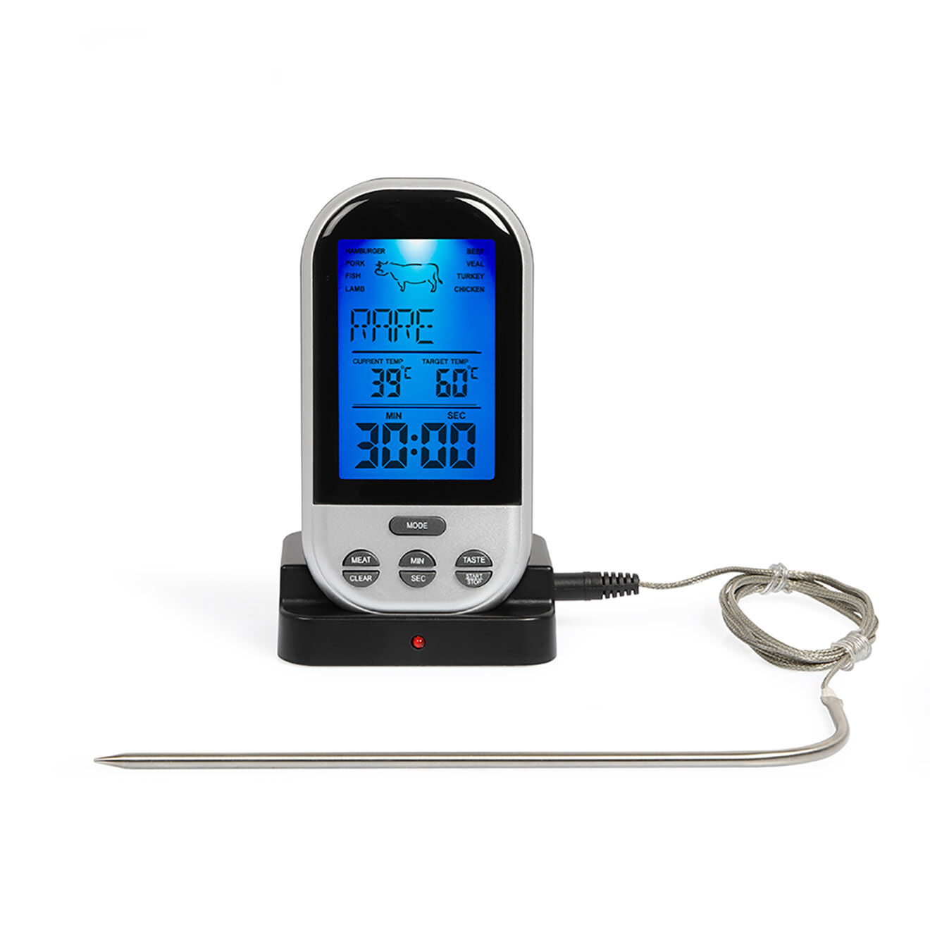 Livoo Thermomètre pour barbecue gris/noir