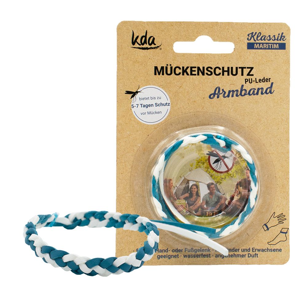 KDA® Mückschutzarmband PU-Leder maritim