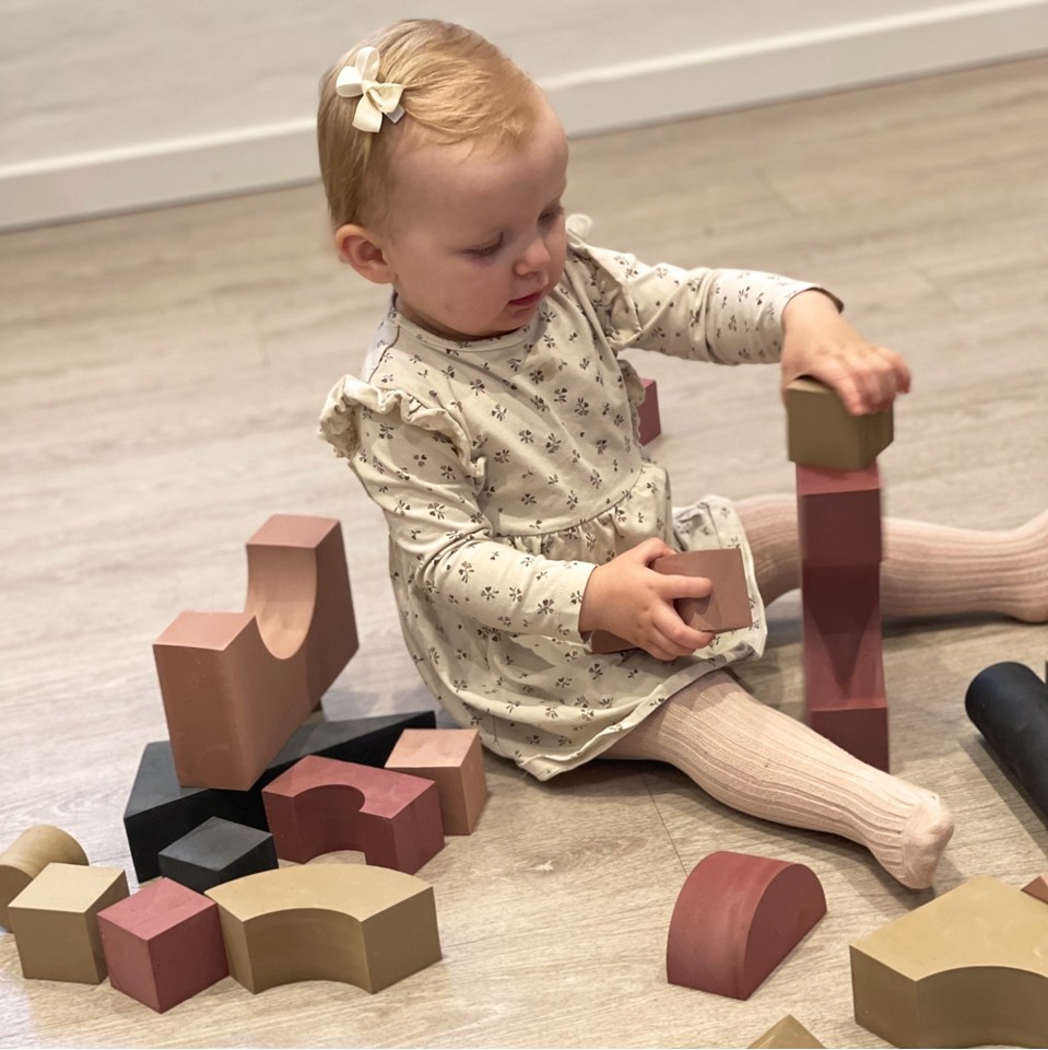 BabyTrold - Byggeklodser i skum - Dusty Rose