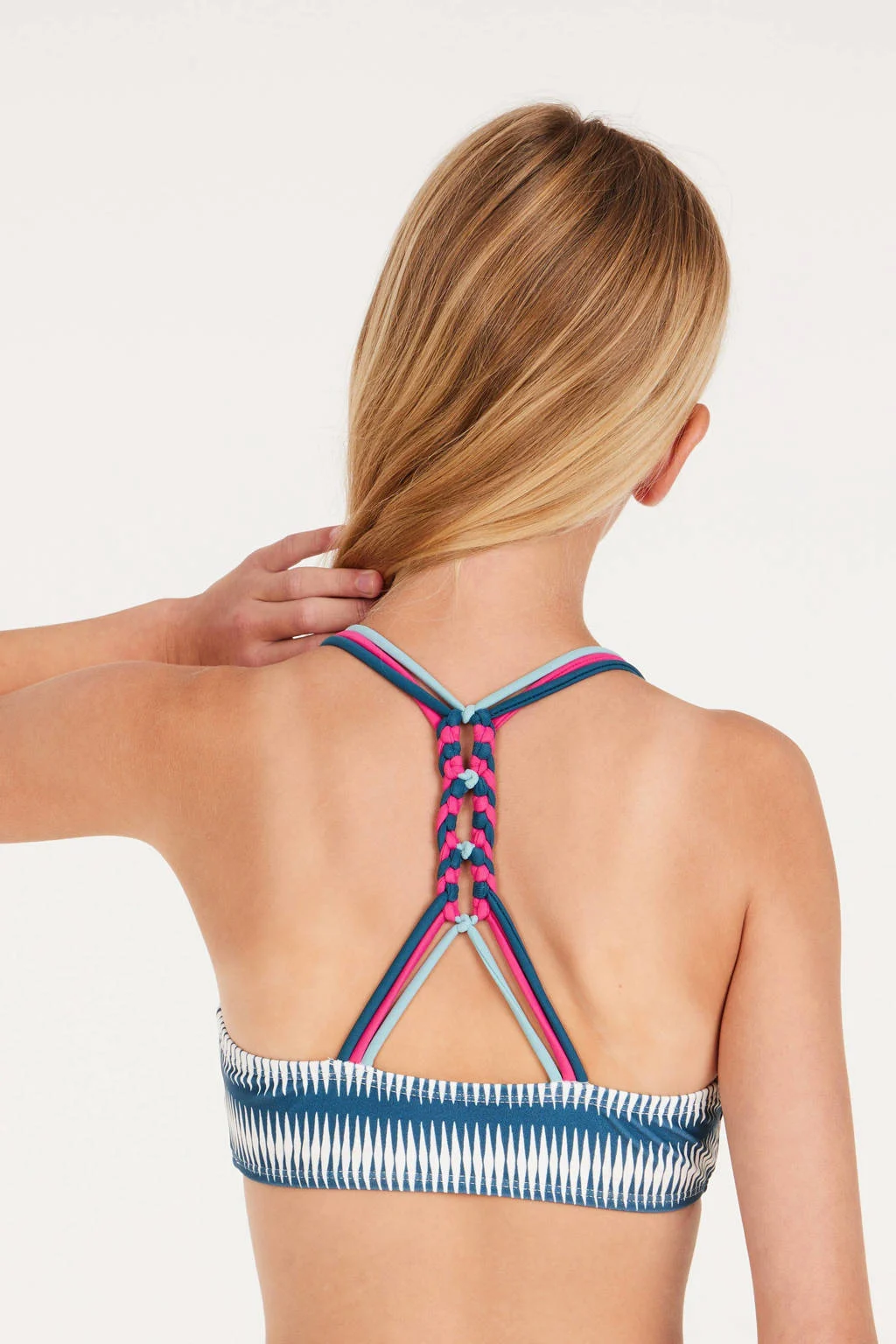 crop bikini PRTZUKA JR blauw/wit/roze