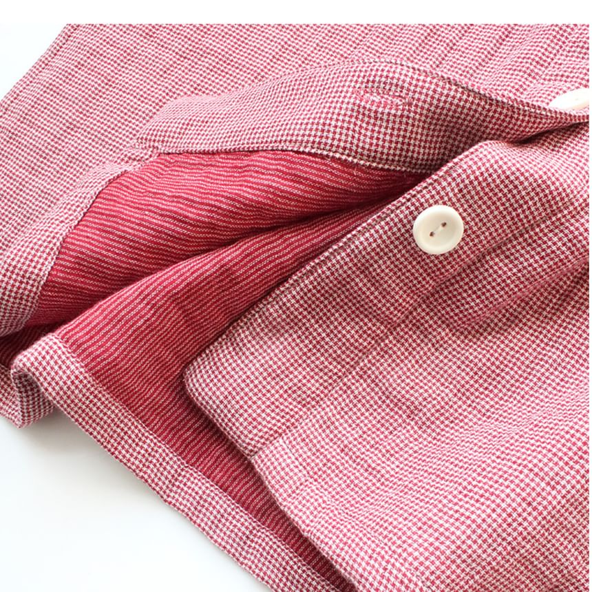 Dogini - Bijpassende pyjamaset voor koppels: geruit overhemd + broek