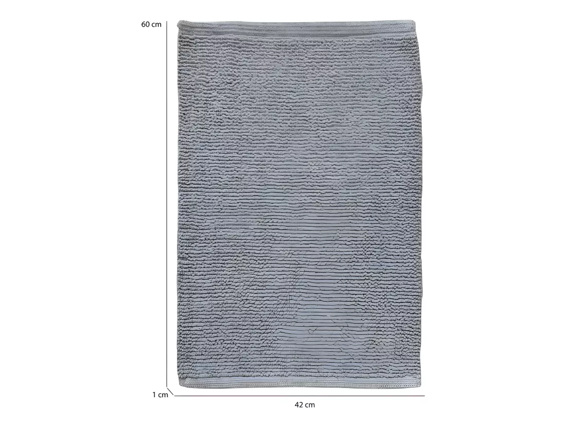 Lot de 2 tapis de salle de bain 40 x 60 cm en coton gris - PEPPO
