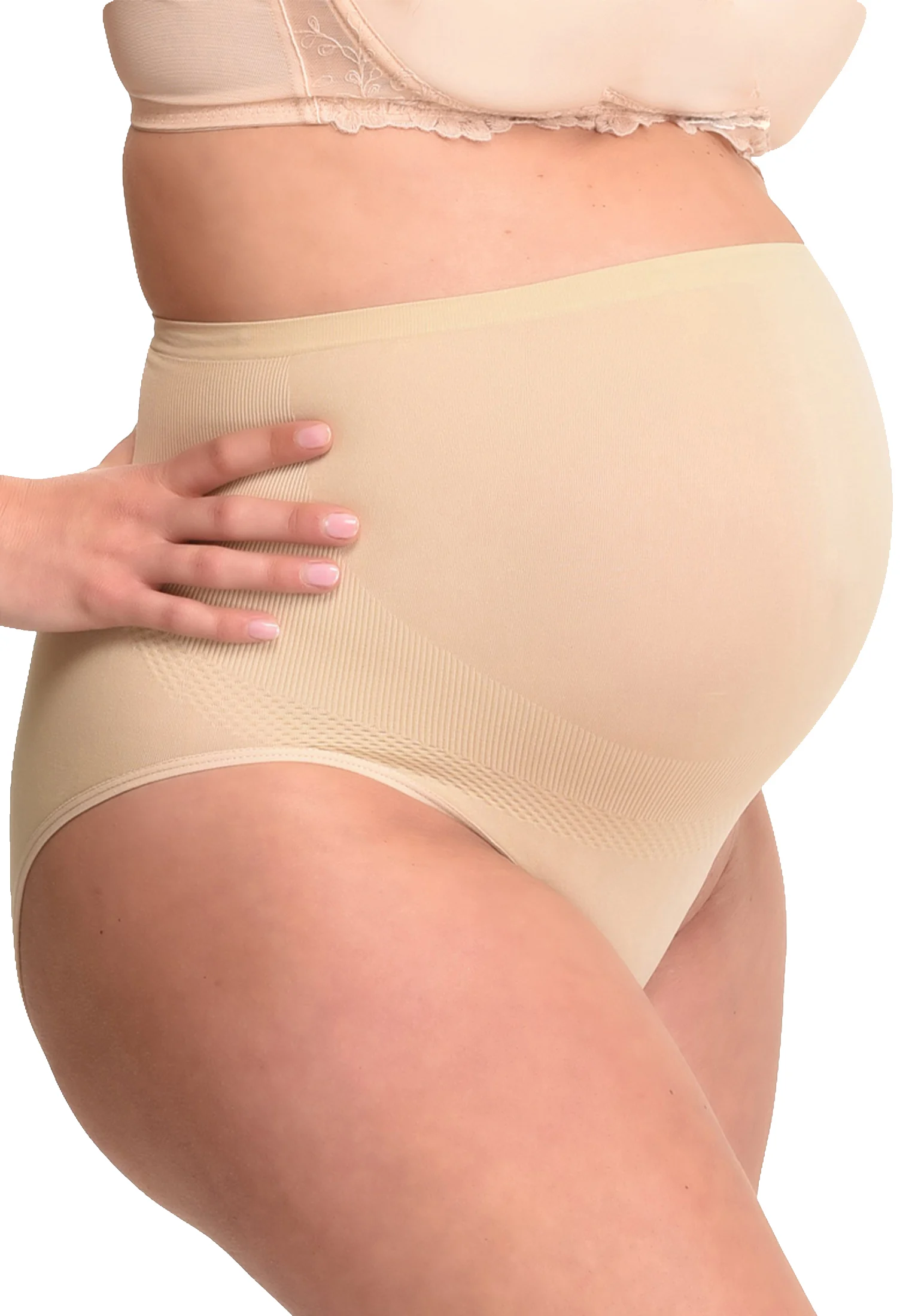 Culotte de grossesse sans coutures , effet galbant | Beige
