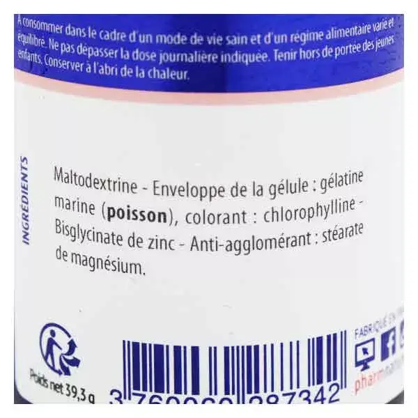 Pharm Nature Micronutrition Bisglicinato de Zinco Quelado 60 cápsulas