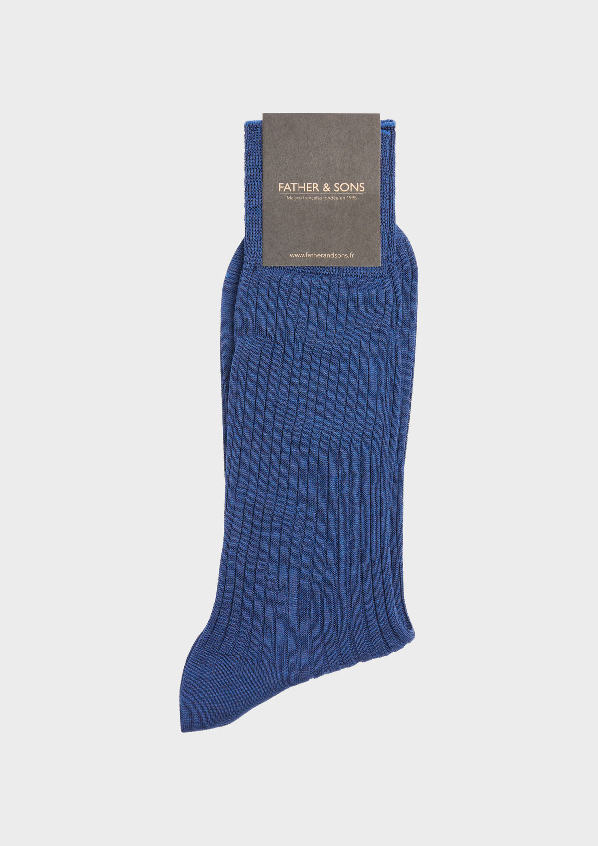 Chaussettes en coton fil d'Ecosse uni bleu indigo