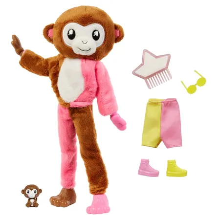 Barbie Cutie Reveal Dschungel Serie Puppe - Äffchen
