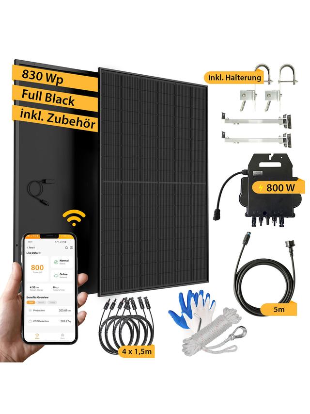 Balkonkraftwerk inkl. Speicher, 830 W/800 W