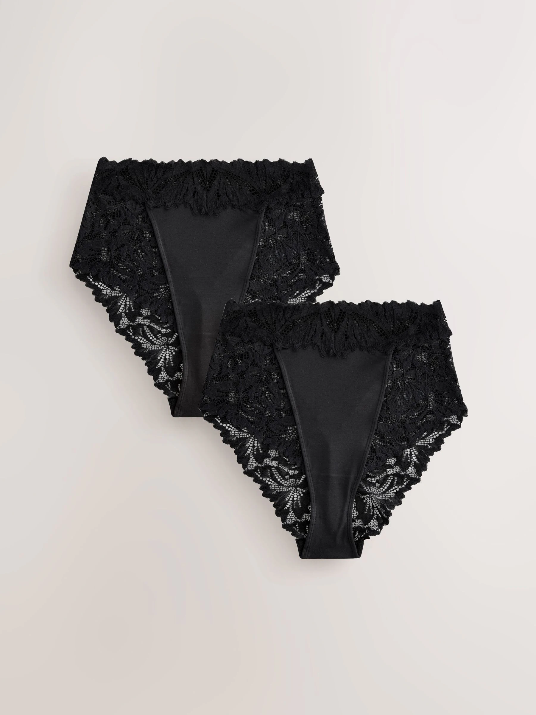 Zwart - Ultimate Comfort kanten slip verpakking van 2