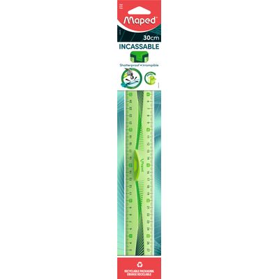 Maped Incassable - Règle triple décimètre 30 cm - incassable - disponible dans différentes couleurs