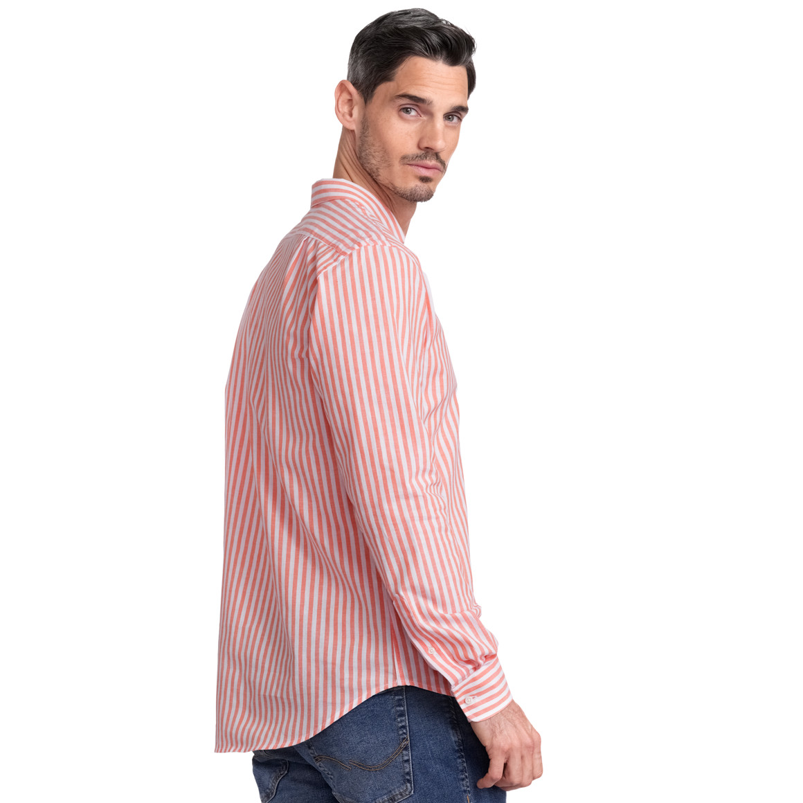 VanVaan Herren Hemd mit Leinenmix orange / weiss
