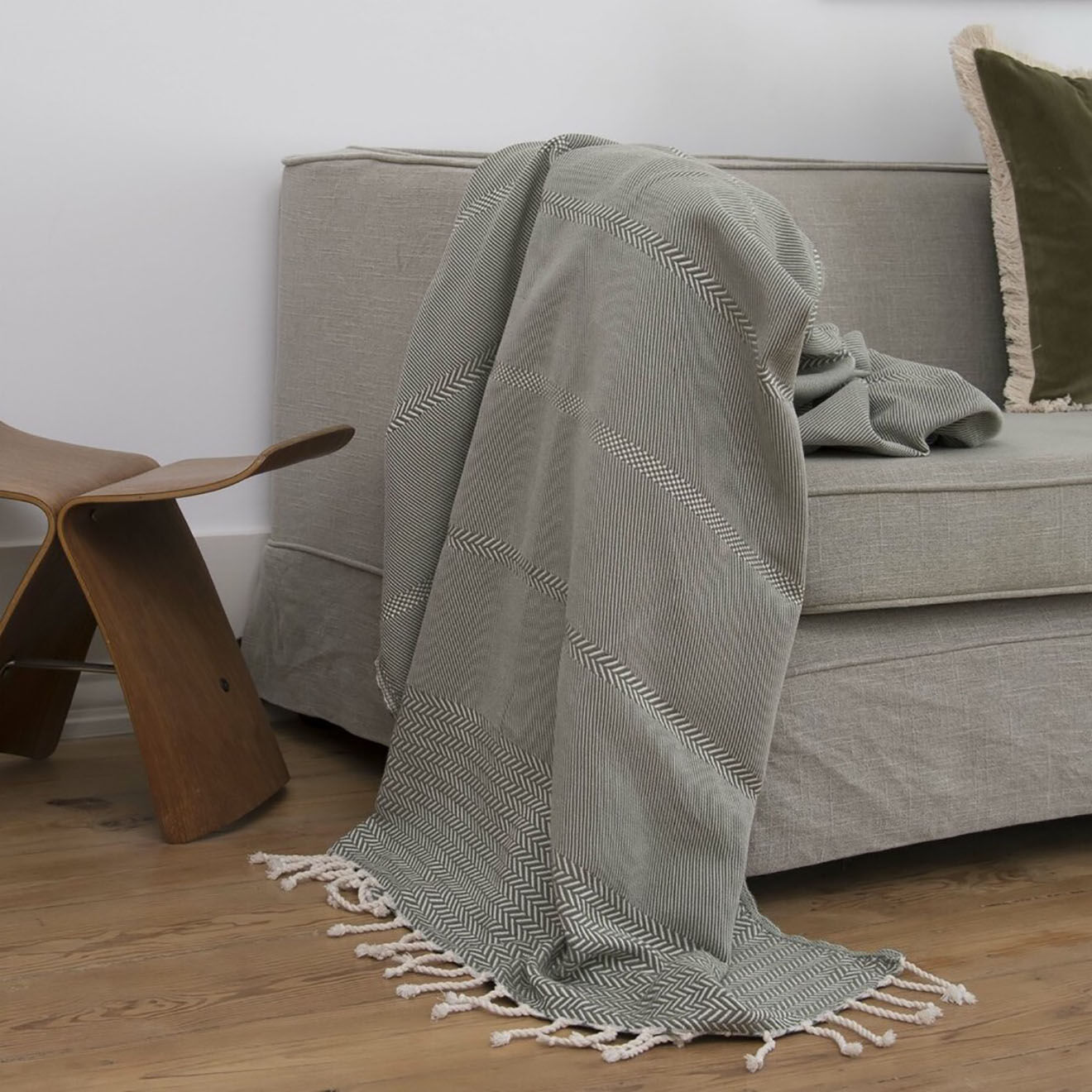 Febronie Plaid coton Oslo olive