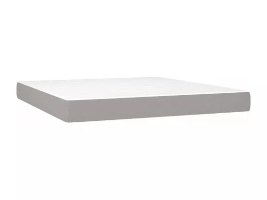 Sommier tapissier et matelas et LED Gris clair 180x200 cm Tissu