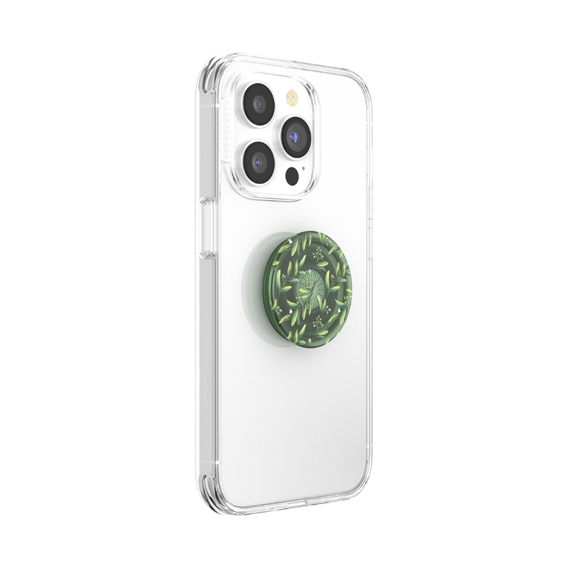 PopGrip Premium Finger Griff Halterung (Austauschbarer Top) für Smartphones / Tablets (807373) - Plant Core Olive