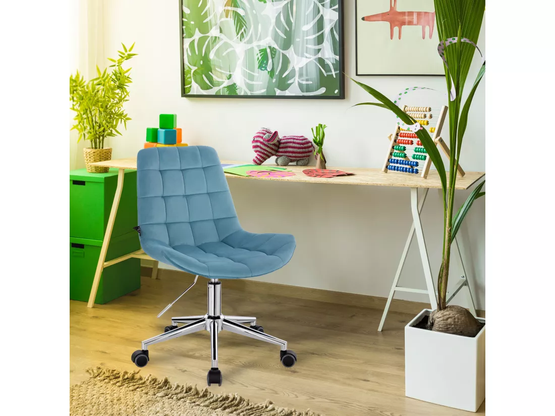 Chaise de bureau MICKY pour enfants réglable en hauteur Bleu pastel