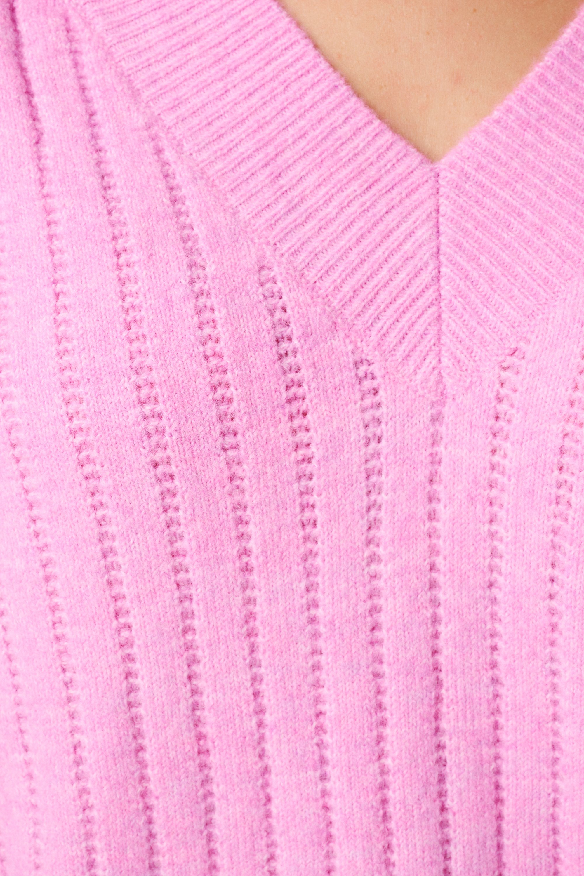 Fijn gebreide trui met patroon Pink