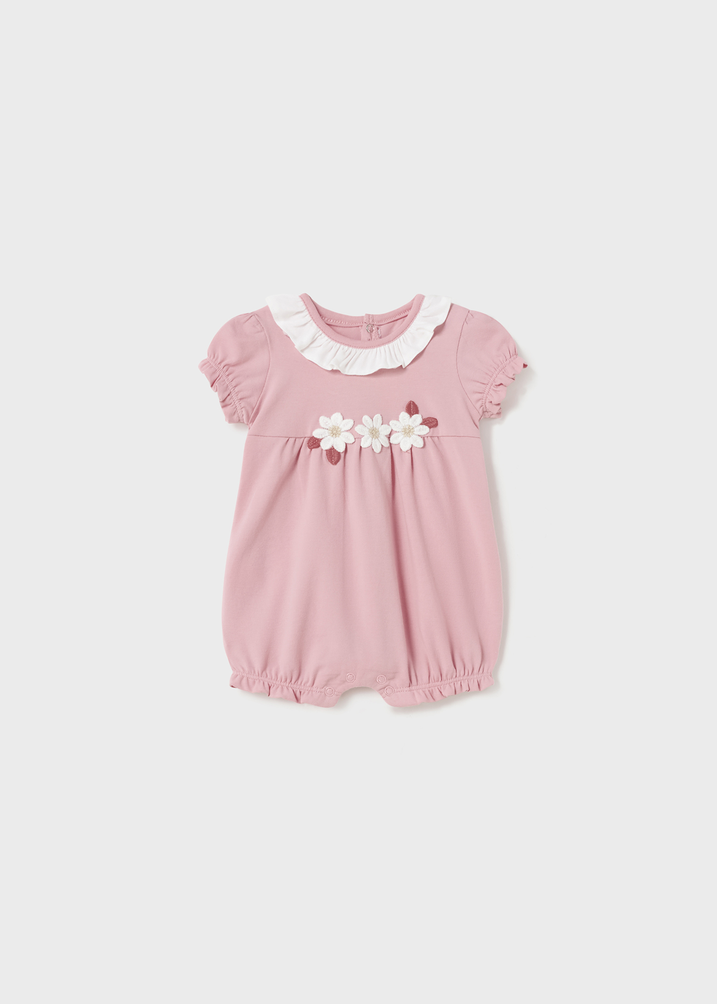 Pijama curto de algodão sustentável para recém-nascido
