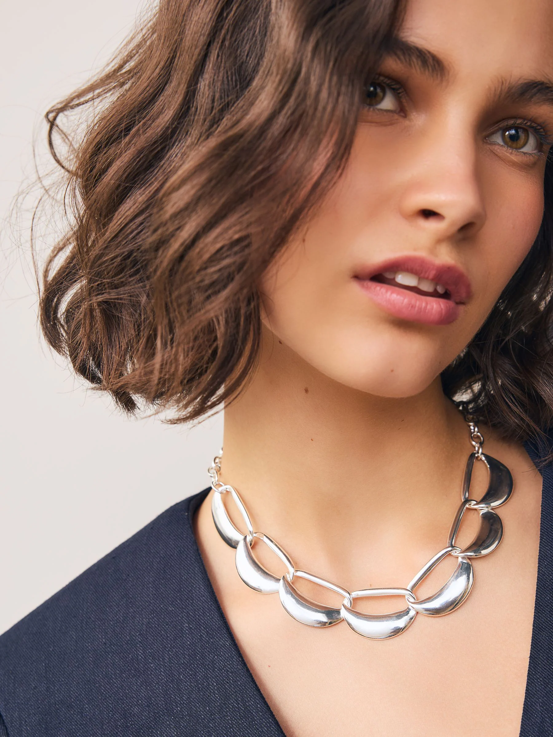 Zilverkleurig - Open Link Collar Necklace