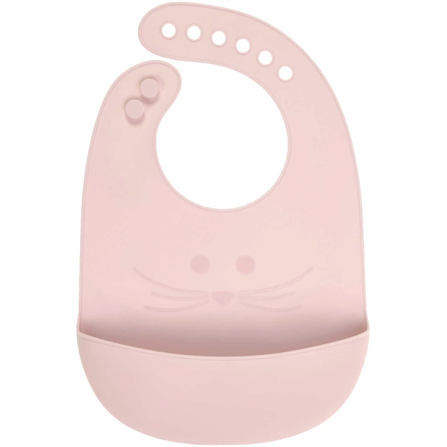 Lässig Silikon Geschirrset mit Lätzchen Little Chums 3er Set rosa