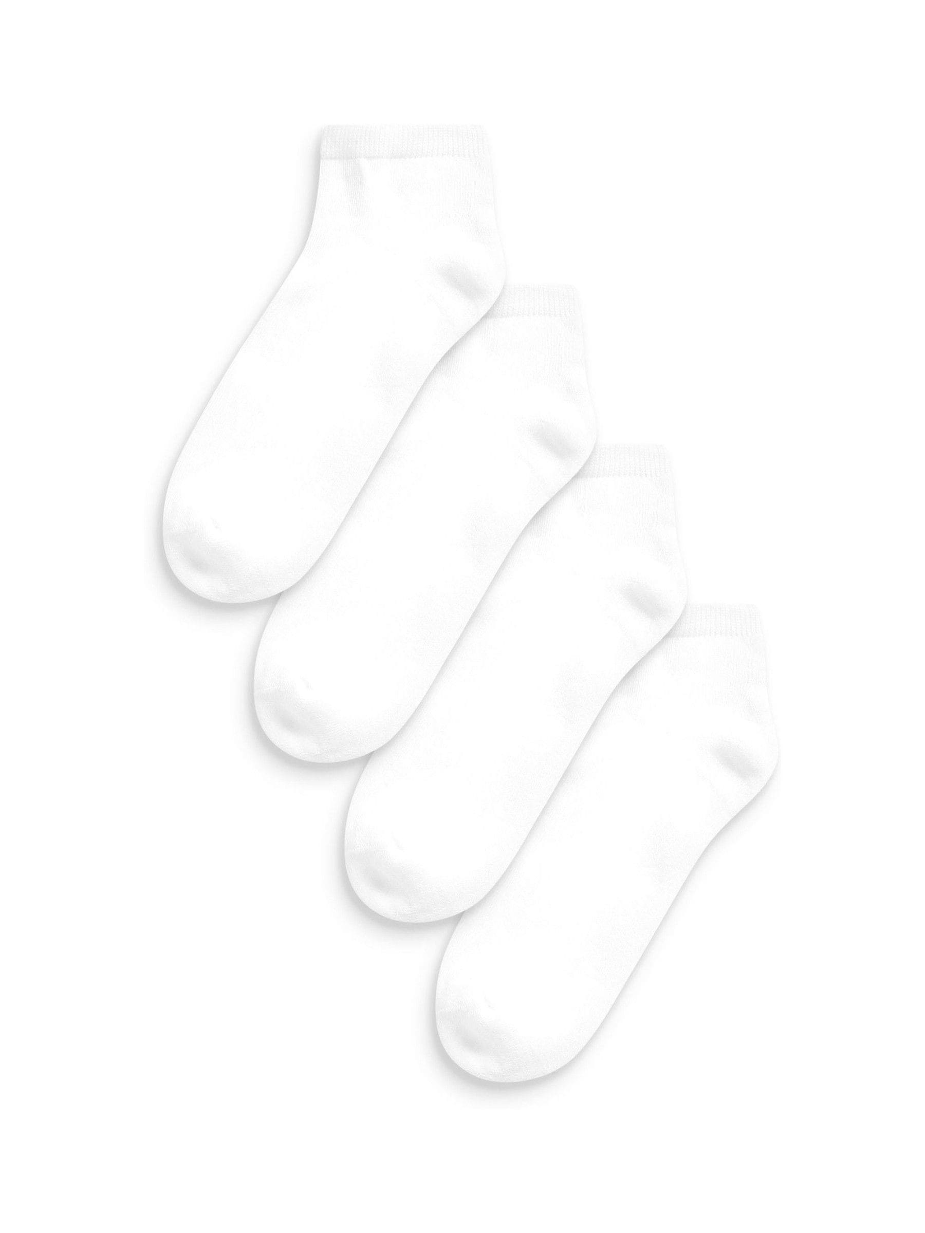 Wit - 4 paar sneakersokken met verdikte zool