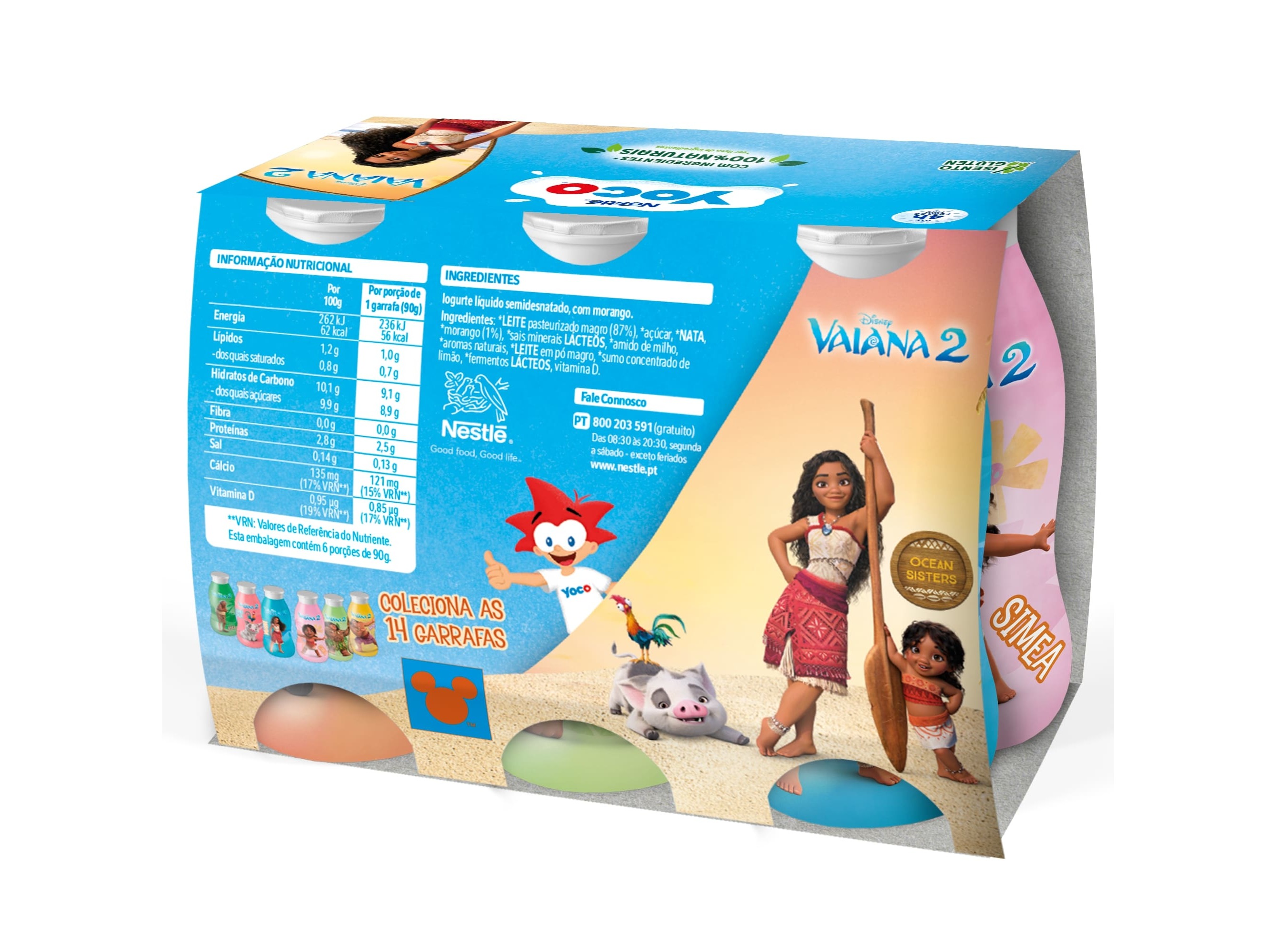 IOGURTE YOCO LÃQUIDO MORANGO E BANANA 6X90G