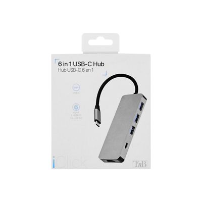 T'nB iClick 6 in 1 USB-C - station d'accueil 6 ports - HDMI, 3 USB 3.0, 2 USB-C