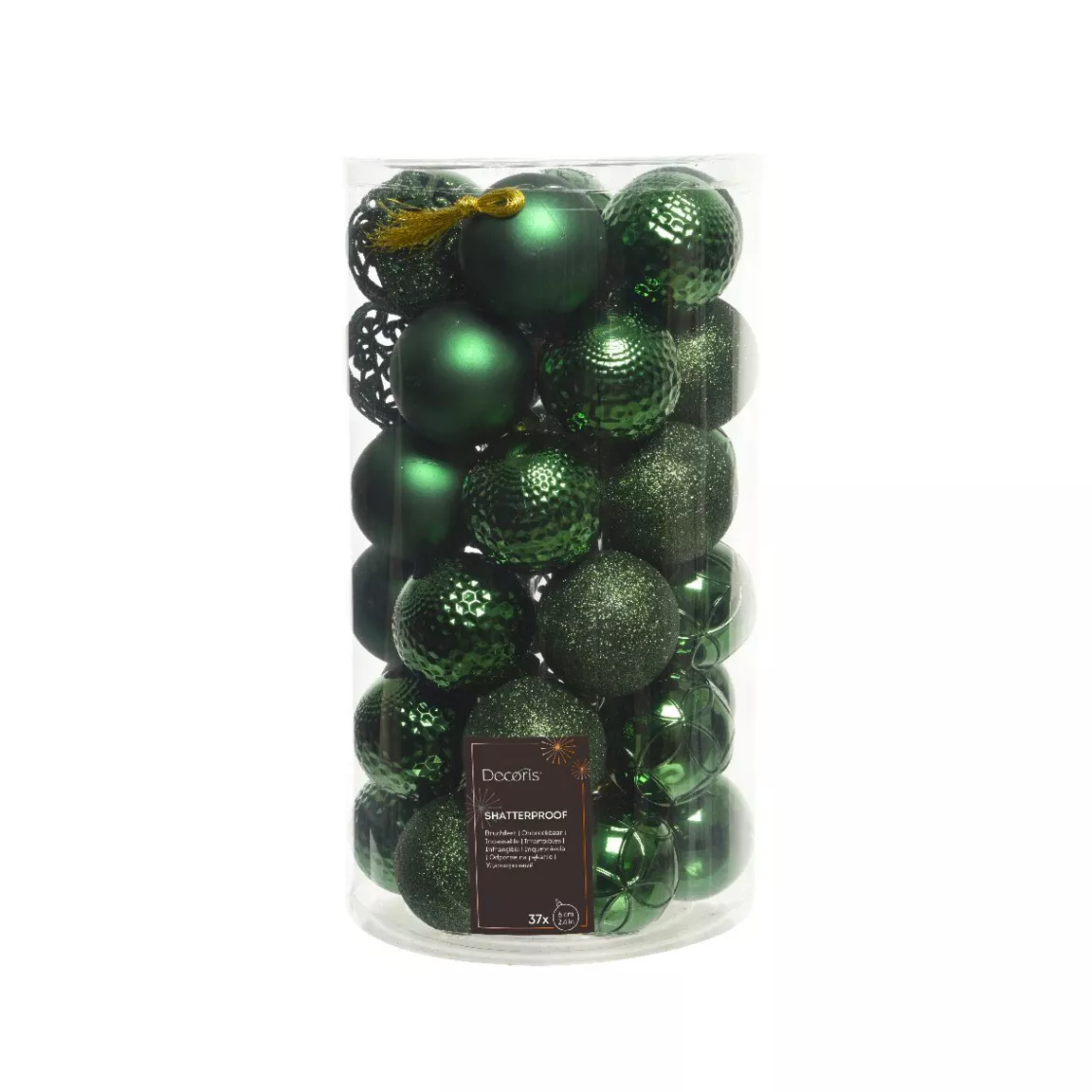 Lot de 37 boules de Noël (D60 mm) Alpine Mix Vert sapin