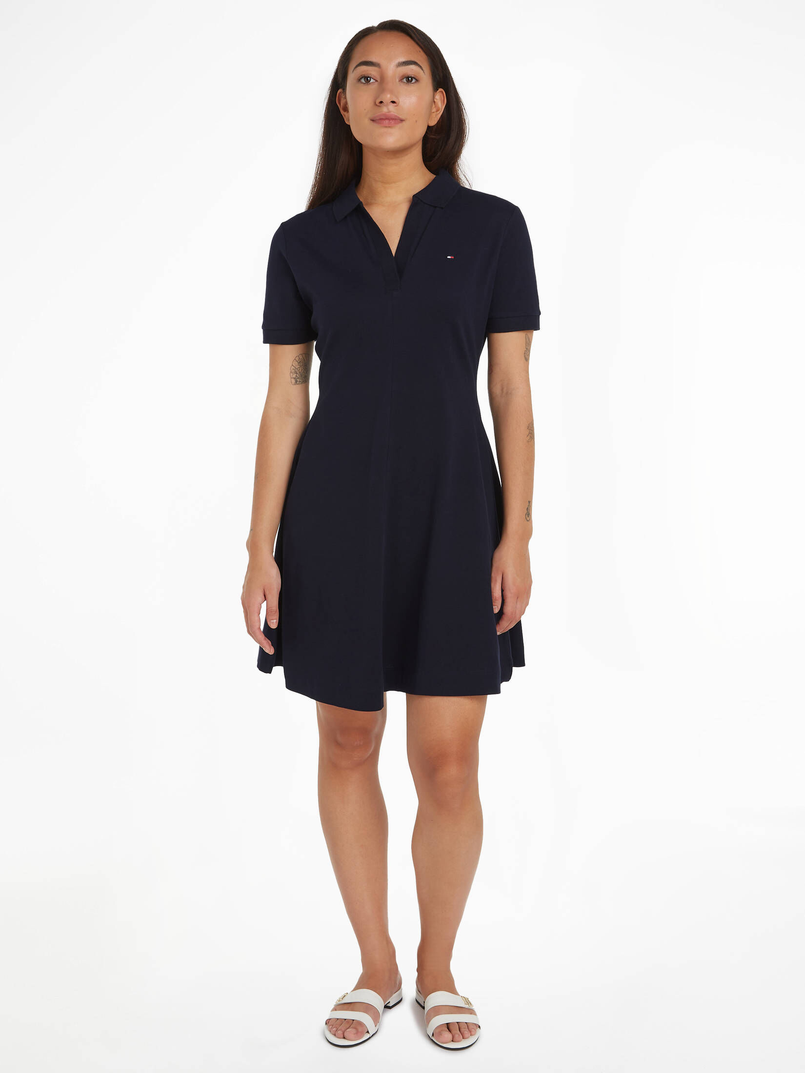 Tommy Hilfiger| Damen Polokleid mit knopfloser Leiste Regular Fit