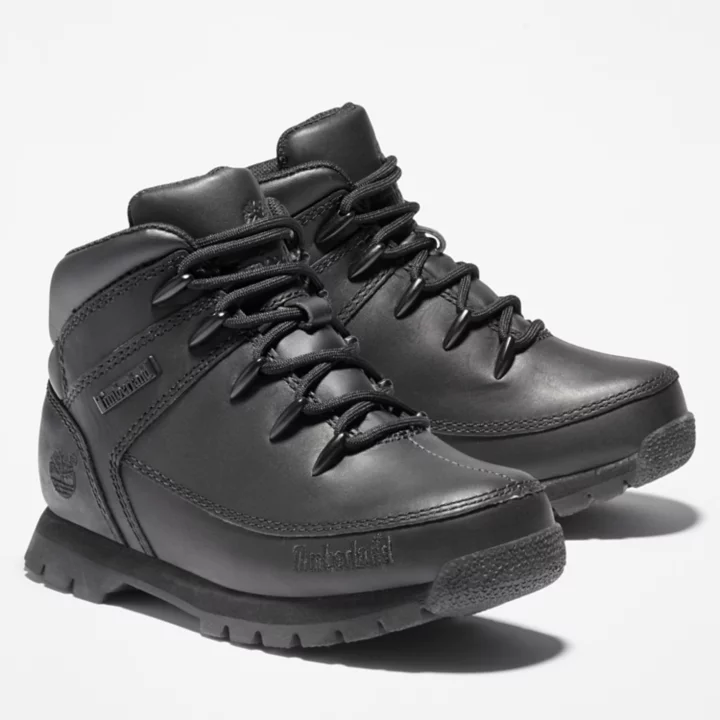 Bota de caminhada Euro Sprint para crianças na cor preta.