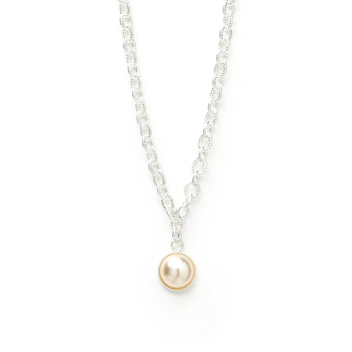 collier perle plaqué argent - NÉLYA