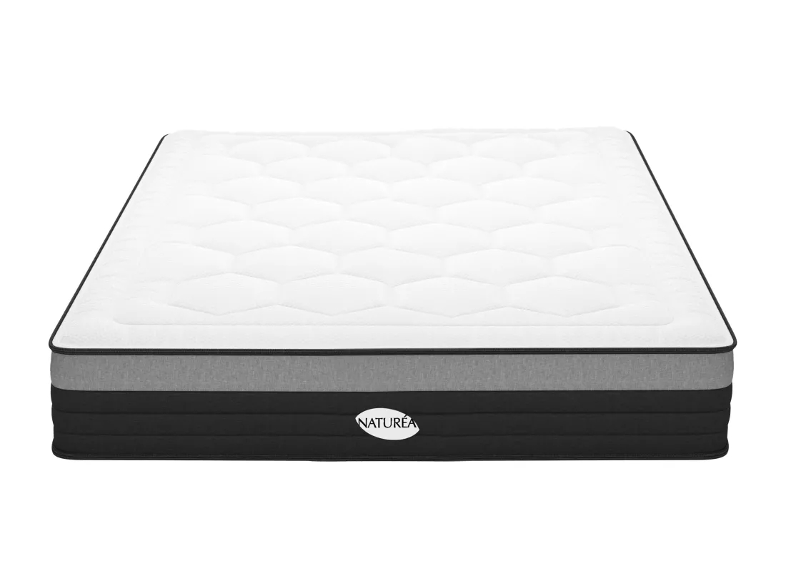 Matelas 160 x 200 cm hybride ressorts ensachés 7 zones et mémoire de forme ép.25cm - AMARANTE de NATUREA
